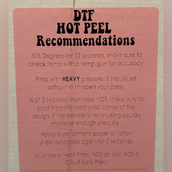 DTF ready to press HOT peel - Picture 2 of 2
